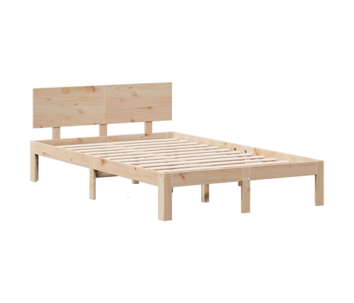 Cama con estantería sin colchón madera maciza de pino 120x200cm