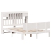 Cama con estantería sin colchón madera maciza blanca 140x200 cm