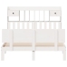 Cama con estantería sin colchón madera maciza blanca 140x200 cm