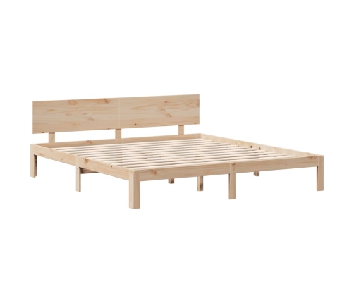 Cama con estantería sin colchón madera maciza de pino 200x200cm