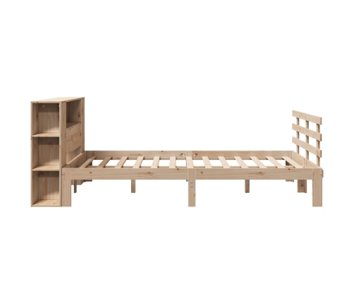 Cama con estantería sin colchón madera maciza de pino 135x190cm