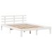 Cama con estantería sin colchón madera maciza blanca 120x200 cm