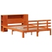 Cama con estantería sin colchón madera maciza marrón 135x190cm