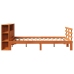 Cama con estantería sin colchón madera maciza marrón 135x190cm