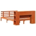 Cama con estantería sin colchón madera maciza marrón 135x190cm