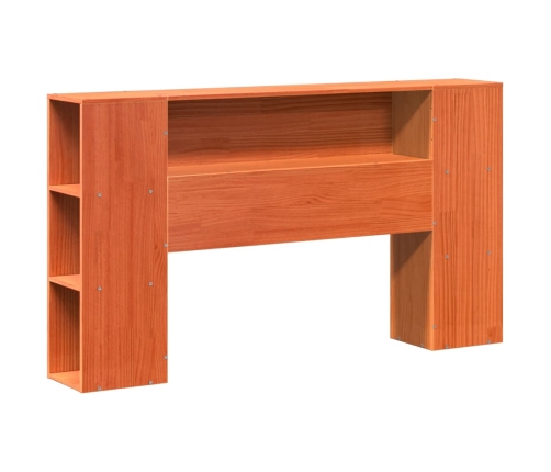 Cama con estantería sin colchón madera maciza marrón 135x190cm
