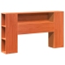 Cama con estantería sin colchón madera maciza marrón 135x190cm