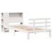 Cama con estantería sin colchón madera maciza blanca 75x190 cm