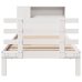 Cama con estantería sin colchón madera maciza blanca 75x190 cm