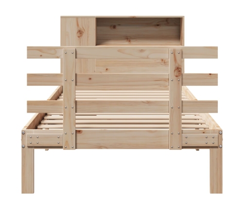 Cama con estantería sin colchón madera maciza de pino 90x200 cm
