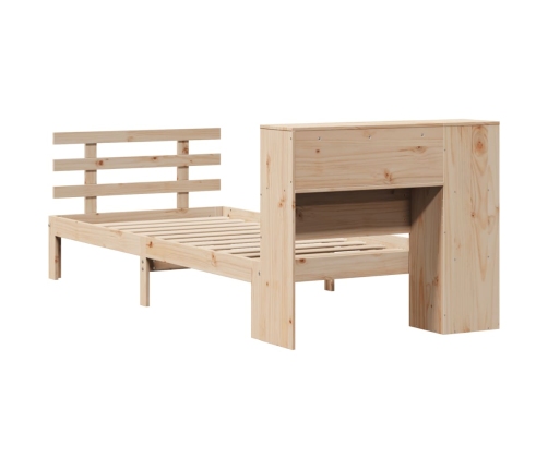 Cama con estantería sin colchón madera maciza de pino 90x200 cm