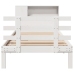 Cama con estantería sin colchón madera maciza blanca 100x200 cm