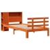Cama con estantería sin colchón madera maciza marrón 75x190 cm