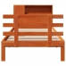 Cama con estantería sin colchón madera maciza marrón 75x190 cm
