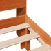 Cama con estantería sin colchón madera maciza marrón 75x190 cm