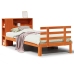 Cama con estantería sin colchón madera maciza marrón 100x200 cm