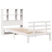 Cama con estantería sin colchón madera maciza blanca 75x190 cm