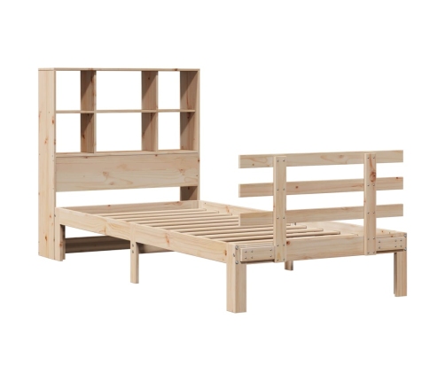Cama con estantería sin colchón madera maciza de pino 90x200 cm