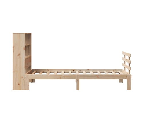 Cama con estantería sin colchón madera maciza de pino 90x200 cm