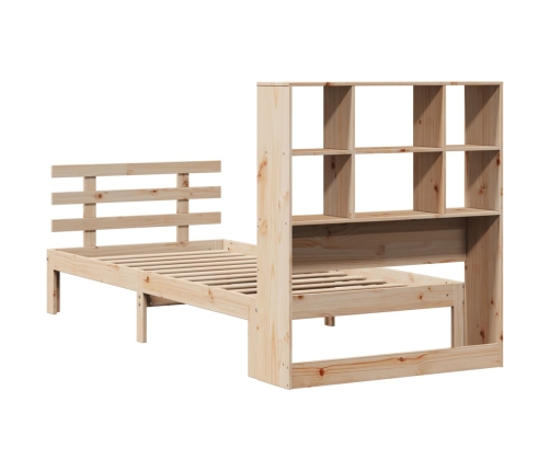 Cama con estantería sin colchón madera maciza de pino 90x200 cm