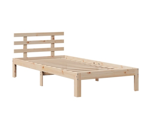 Cama con estantería sin colchón madera maciza de pino 90x200 cm