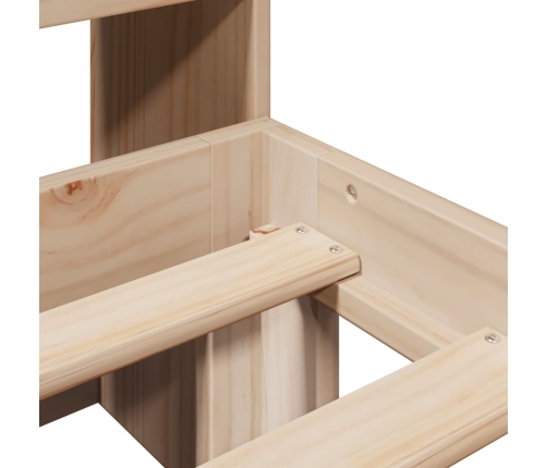 Cama con estantería sin colchón madera maciza de pino 90x200 cm