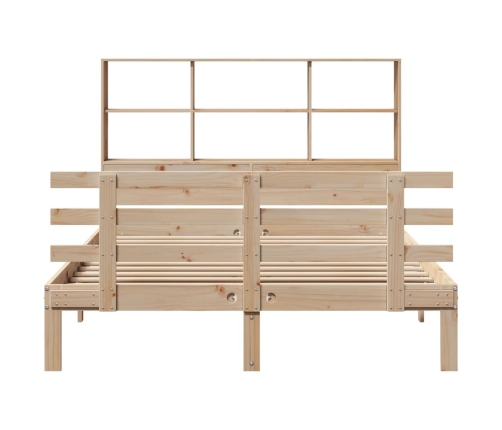 Cama con estantería sin colchón madera maciza de pino 120x200cm