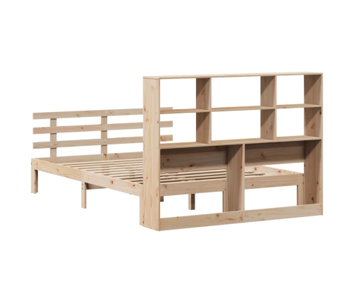 Cama con estantería sin colchón madera maciza de pino 120x200cm