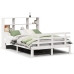 Cama con estantería sin colchón madera maciza blanca 120x200 cm