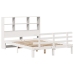 Cama con estantería sin colchón madera maciza blanca 120x200 cm