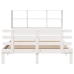 Cama con estantería sin colchón madera maciza blanca 120x200 cm