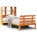 Cama con estantería sin colchón madera maciza marrón 90x190 cm