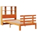 Cama con estantería sin colchón madera maciza marrón 90x190 cm