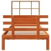 Cama con estantería sin colchón madera maciza marrón 90x190 cm