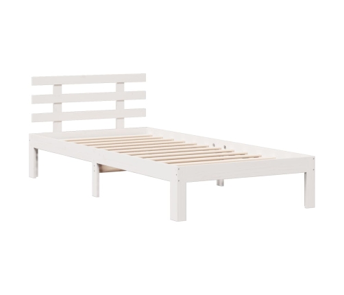 Cama con estantería sin colchón madera maciza de pino 90x190 cm