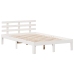 Cama con estantería sin colchón madera maciza blanca 135x190 cm