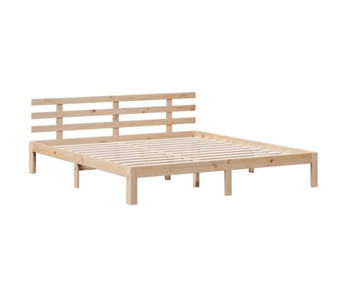 Cama con estantería sin colchón madera maciza de pino 180x200cm