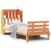 Cama con estantería sin colchón madera maciza marrón 75x190 cm