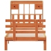 Cama con estantería sin colchón madera maciza marrón 75x190 cm