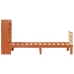 Cama con estantería sin colchón madera maciza marrón 75x190 cm