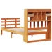 Cama con estantería sin colchón madera maciza marrón 75x190 cm