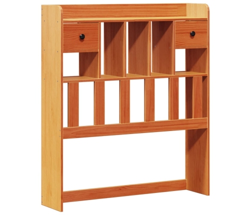 Cama con estantería sin colchón madera maciza marrón 75x190 cm