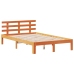 Cama con estantería sin colchón madera maciza marrón 135x190cm