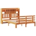 Cama con estantería sin colchón madera maciza marrón 140x190 cm