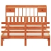 Cama con estantería sin colchón madera maciza marrón 140x190 cm