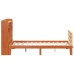 Cama con estantería sin colchón madera maciza marrón 140x190 cm