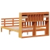Cama con estantería sin colchón madera maciza marrón 140x190 cm