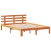 Cama con estantería sin colchón madera maciza marrón 140x190 cm