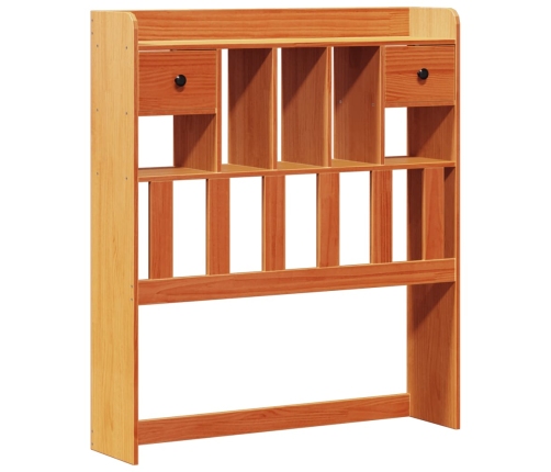 Cama con estantería sin colchón madera maciza marrón 100x200 cm