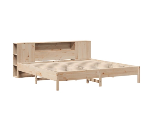 Cama con estantería sin colchón madera maciza de pino 200x200cm